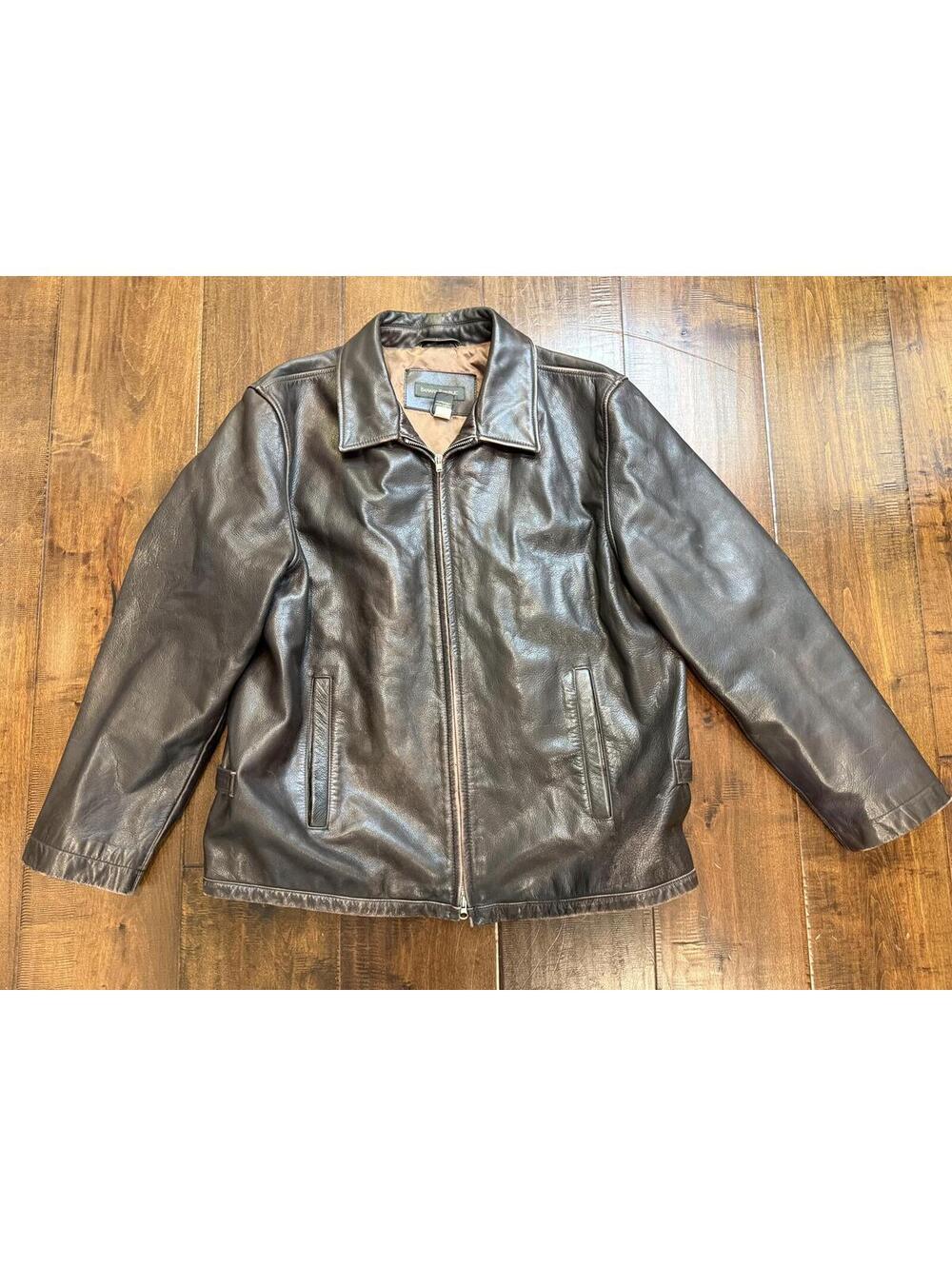 Vintage Banana Republic Leather Jacket Brown XL Genuine Lambskin Korea
